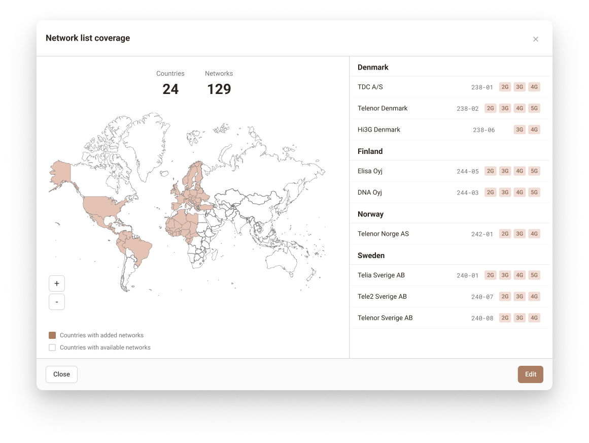 Map as overview, coverage visualisation